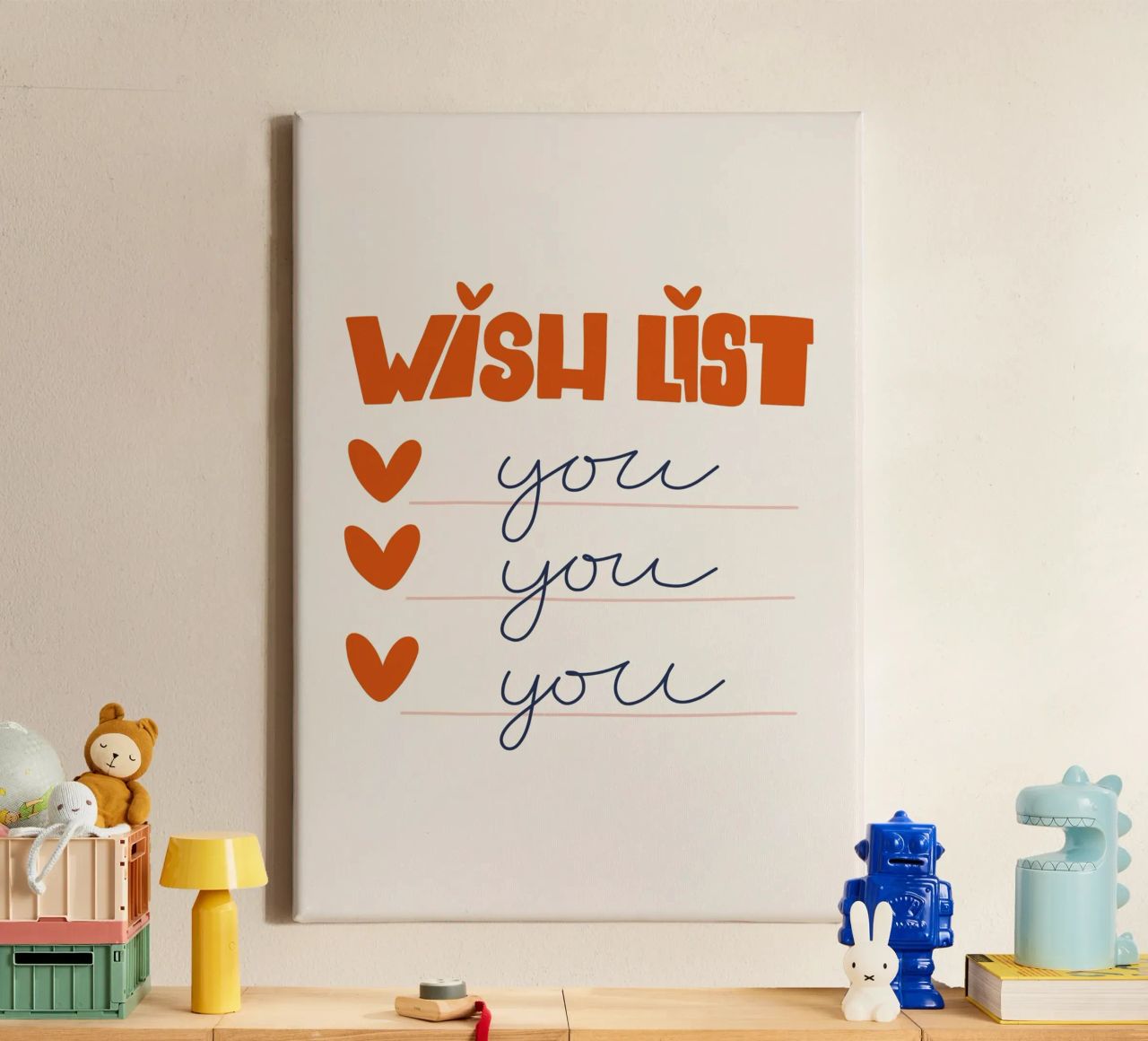 Wish List Art | My Wish List Is You Print toile de NorwesClub