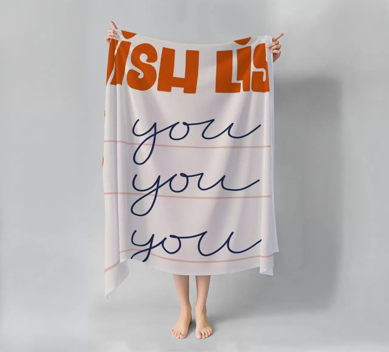 Wish List Art | My Wish List Is You Print strandhanddoek van NorwesClub