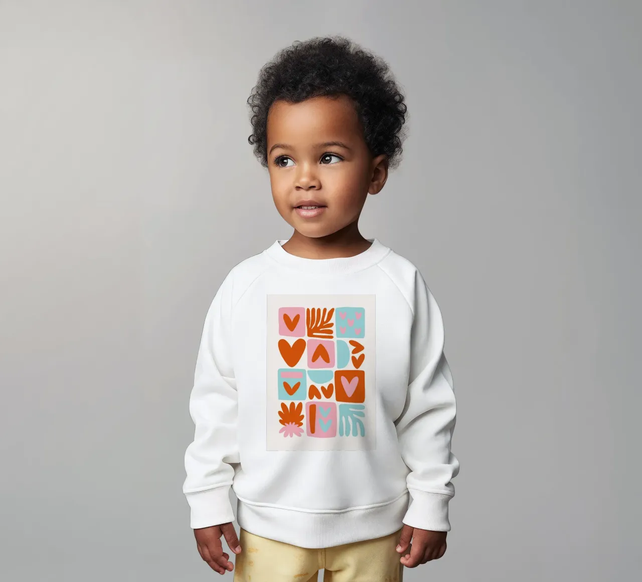 Modern Shape Pattern | Abstract Grid Print sudadera de bebé de NorwesClub
