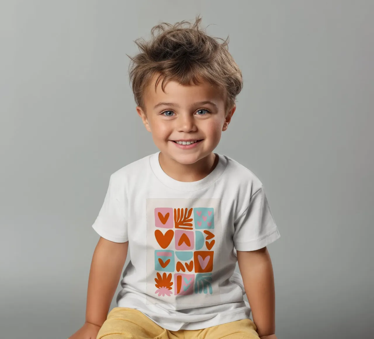 Modern Shape Pattern | Abstract Grid Print camiseta para niños de NorwesClub