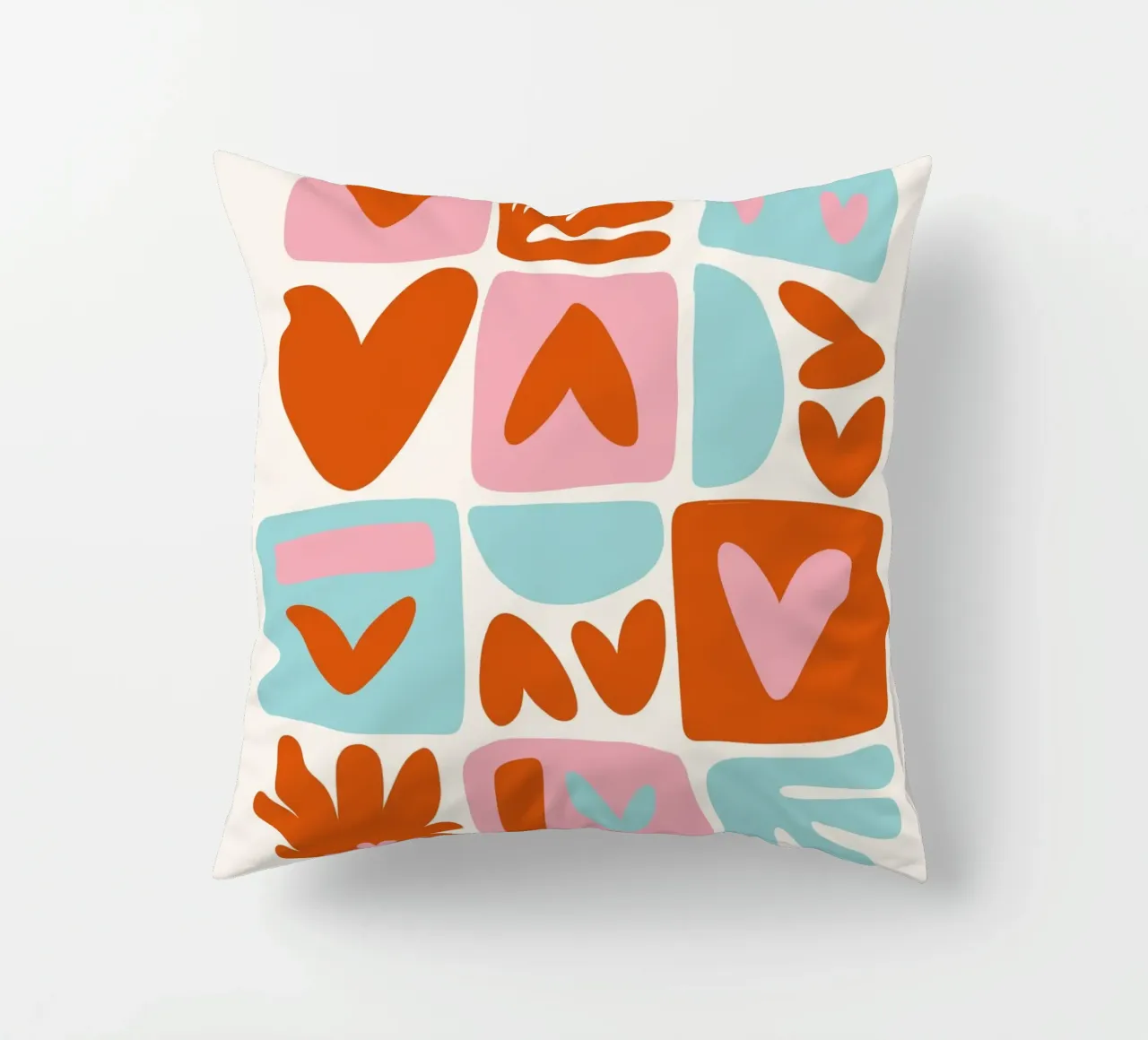 Modern Shape Pattern | Abstract Grid Print cojín de NorwesClub
