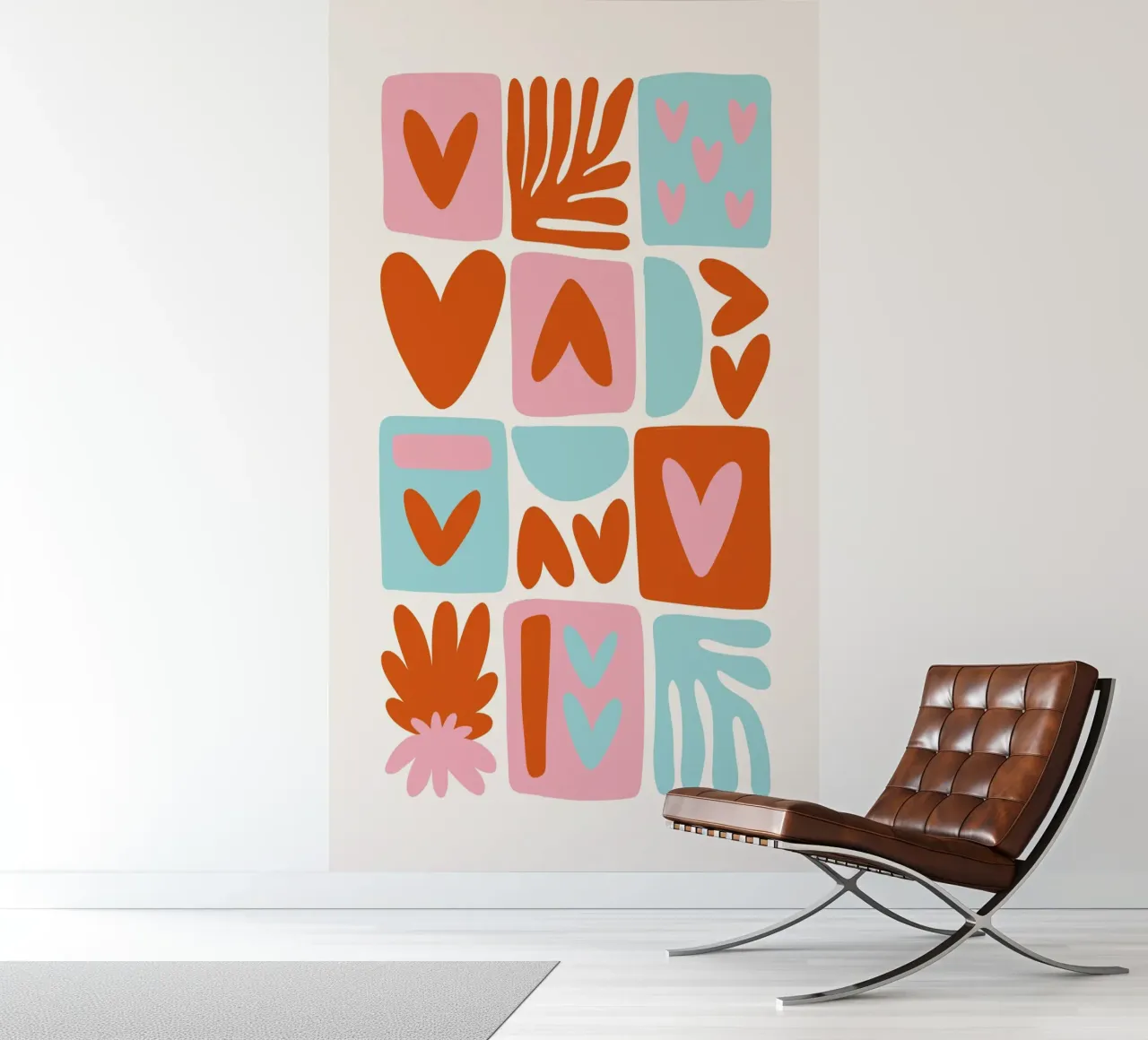 Modern Shape Pattern | Abstract Grid Print papel para pared de NorwesClub
