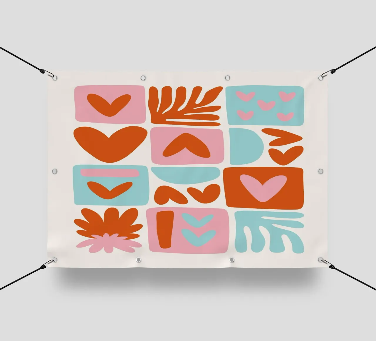 Modern Shape Pattern | Abstract Grid Print lonas publicitarias de NorwesClub