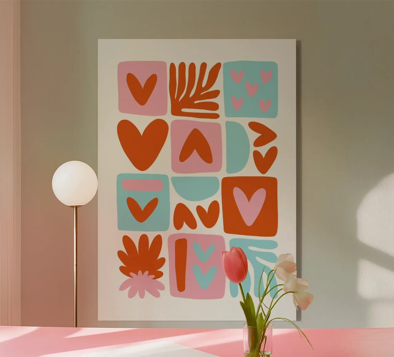 Modern Shape Pattern | Abstract Grid Print metacrilato de NorwesClub