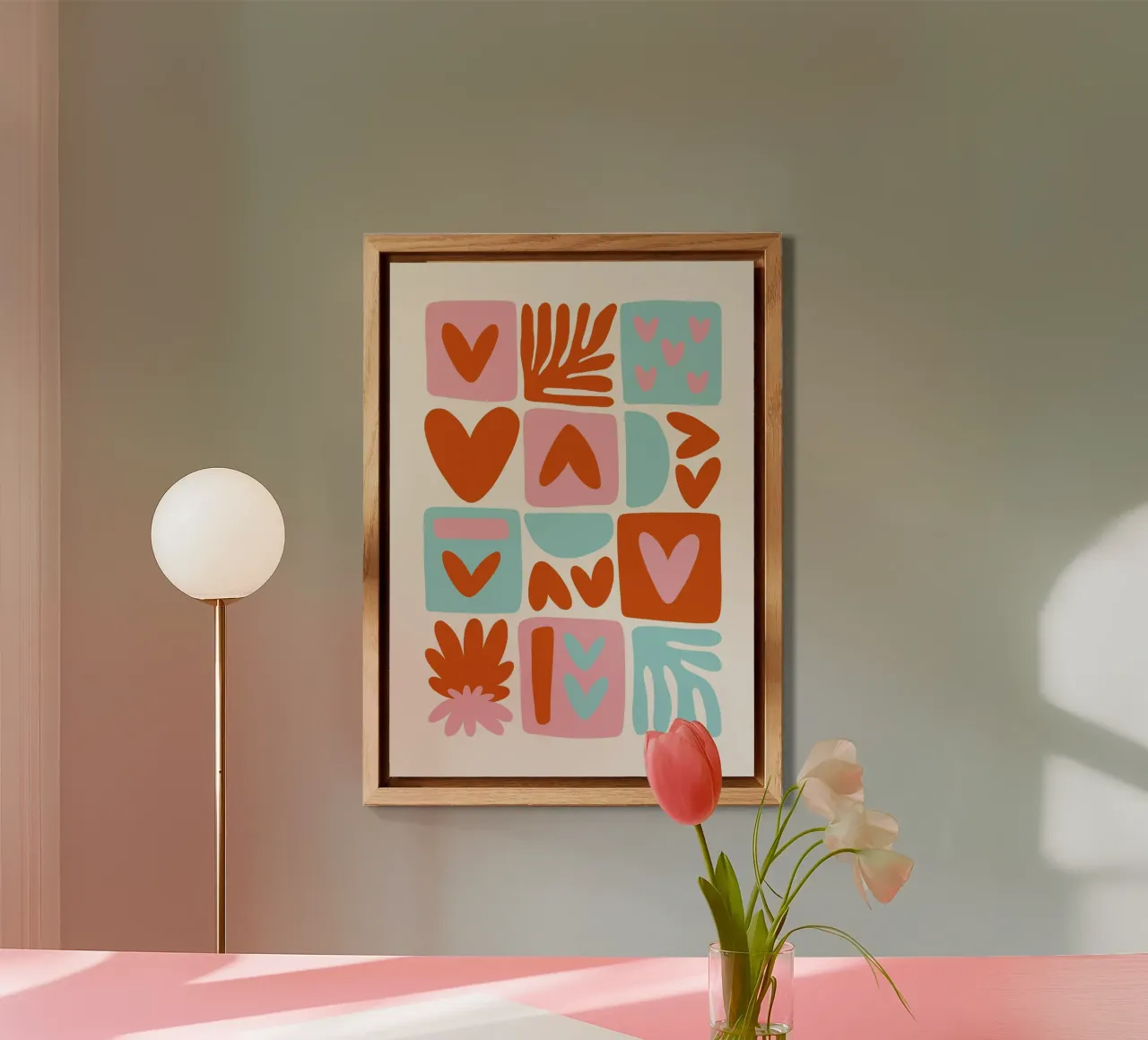 Modern Shape Pattern | Abstract Grid Print aluminio dibond de NorwesClub