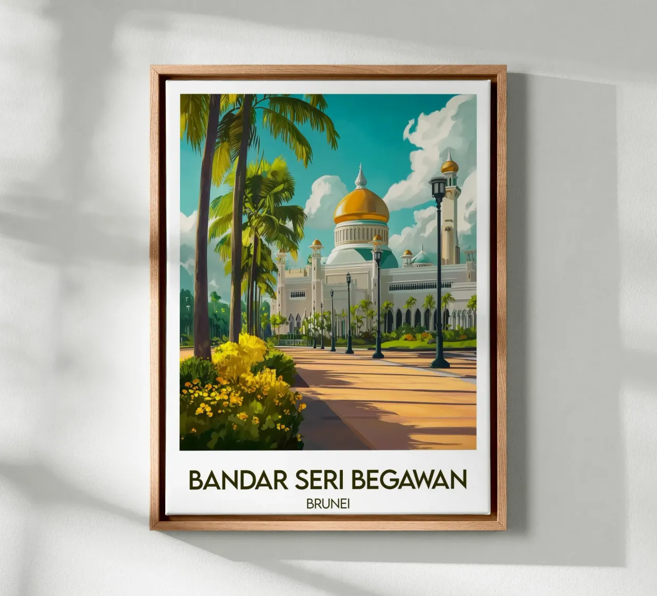 Affiche Bandar Seri Begawan tela con Cornice a cassetta da Frame the World
