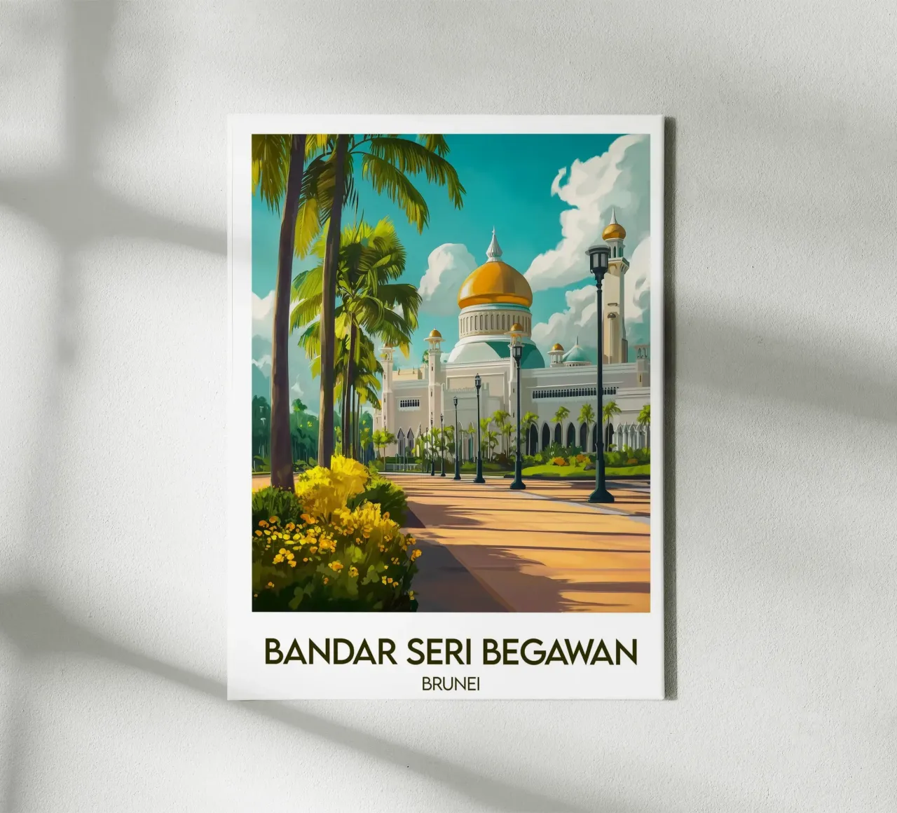 Affiche Bandar Seri Begawan tela con Cornice a cassetta da Frame the World