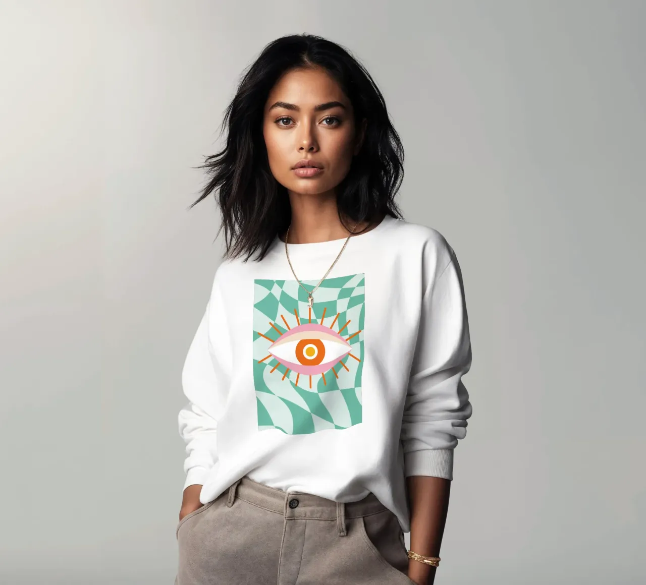 Eye Art | Abstract Oog Grafisch Ontwerp Print sweatshirt van NorwesClub