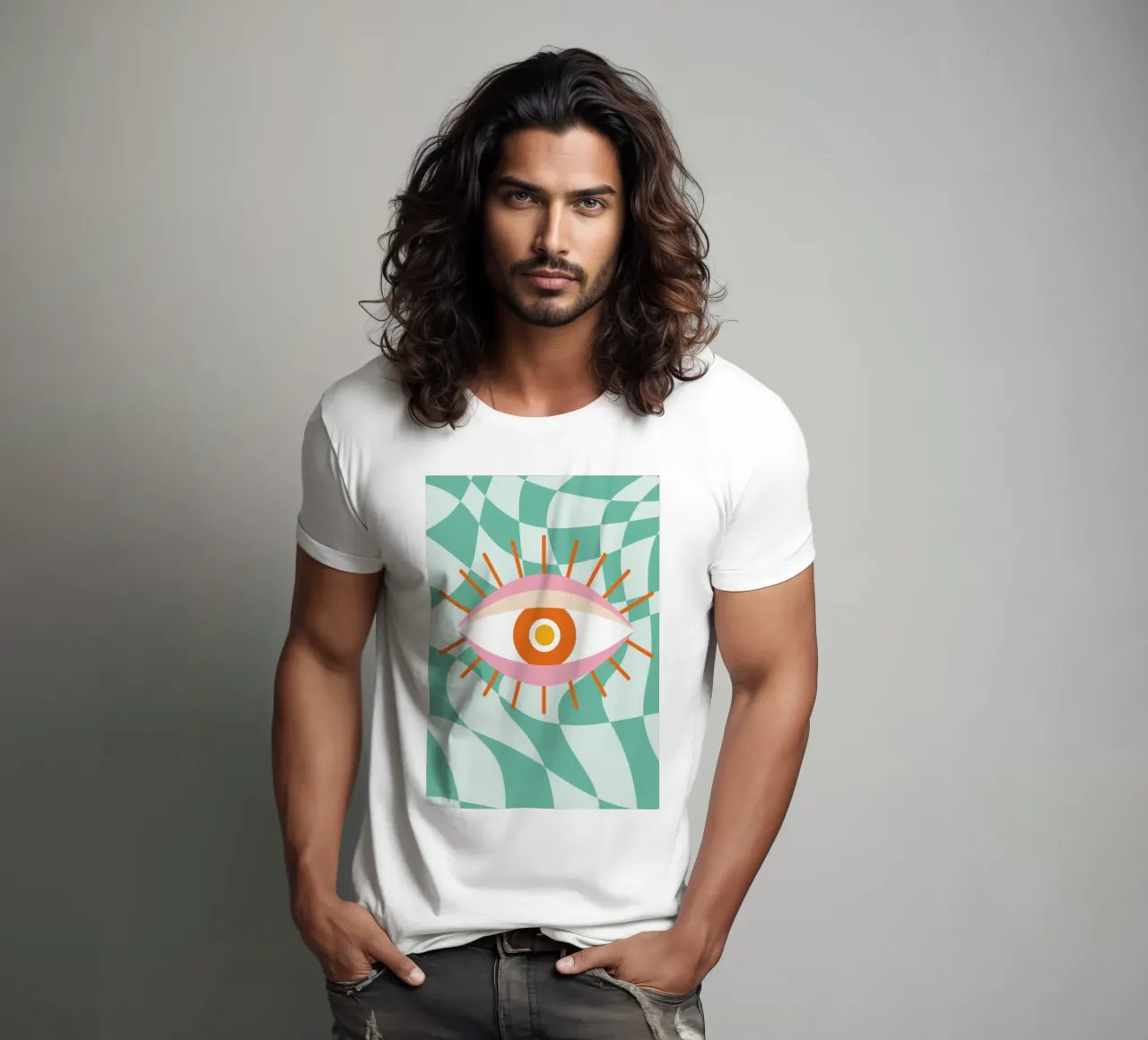 Eye Art | Abstract Oog Grafisch Ontwerp Print t-shirt van NorwesClub