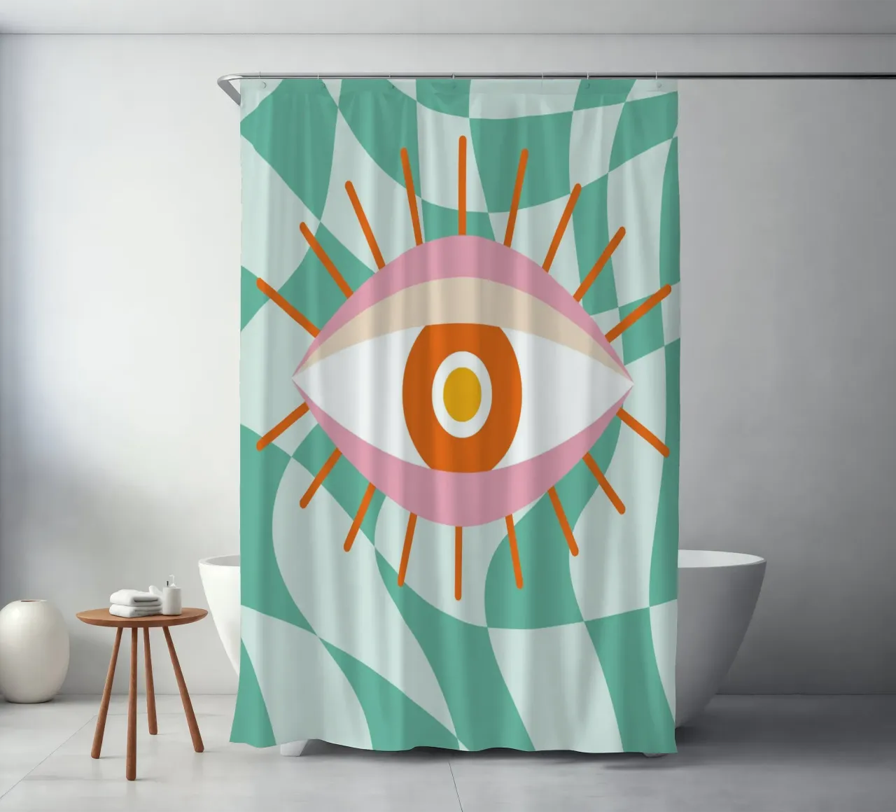 Eye Art | Abstract Oog Grafisch Ontwerp Print douchegordijn van NorwesClub