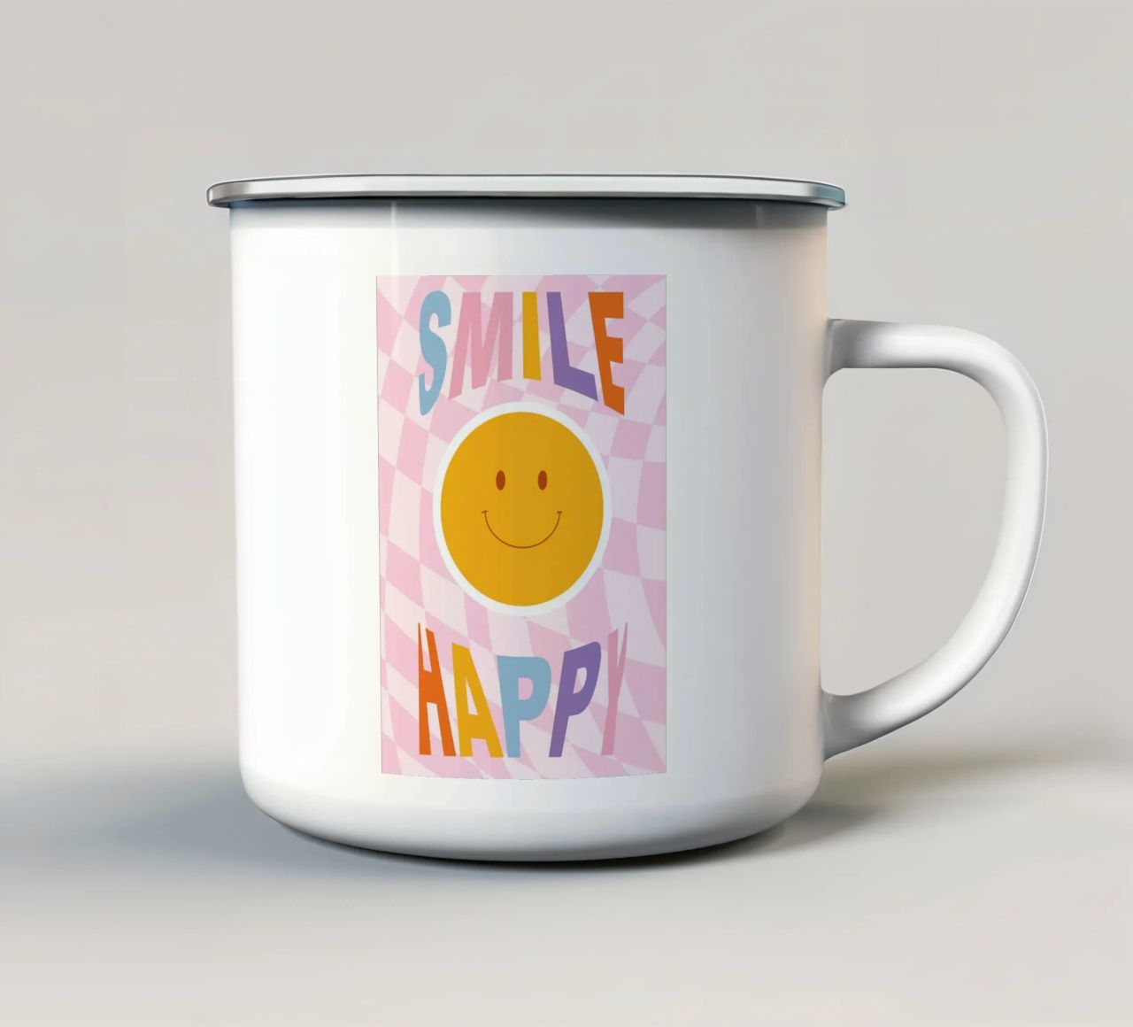 Happy Vibes Art | Stampa Groovy Smile Happy tazza in smalto da NorwesClub