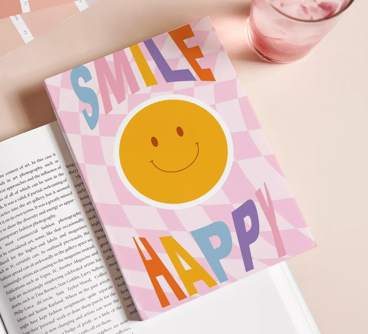 Happy Vibes Art | Groovy Smile Happy Print notebook by NorwesClub