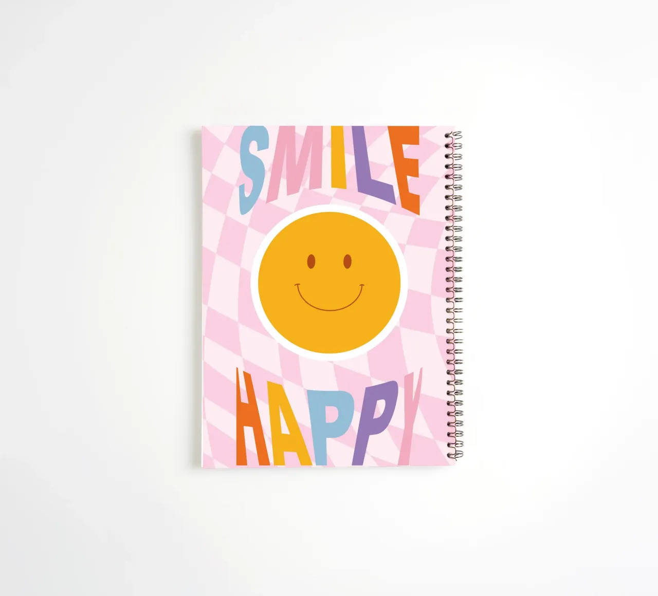 Happy Vibes Art | Groovy Smile Happy Print spiral notebook by NorwesClub