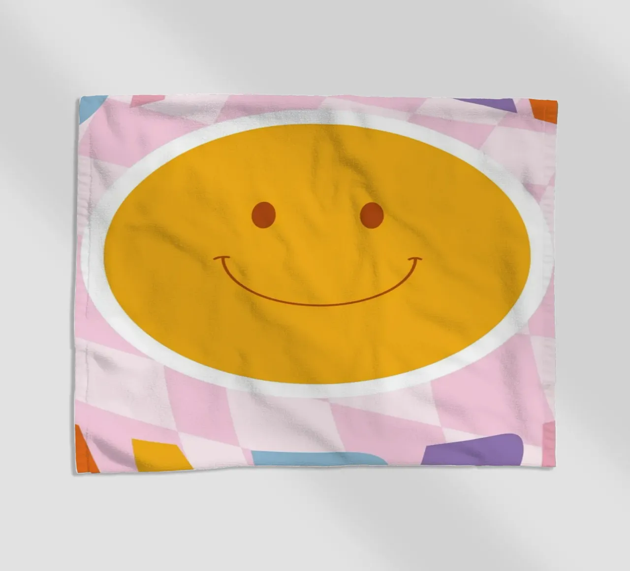 Happy Vibes Art | Groovy Smile Happy Print beach towel by NorwesClub
