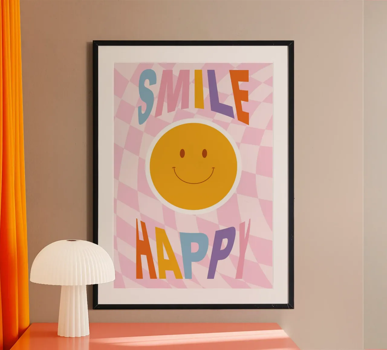 Happy Vibes Art | Stampa Groovy Smile Happy poster da NorwesClub