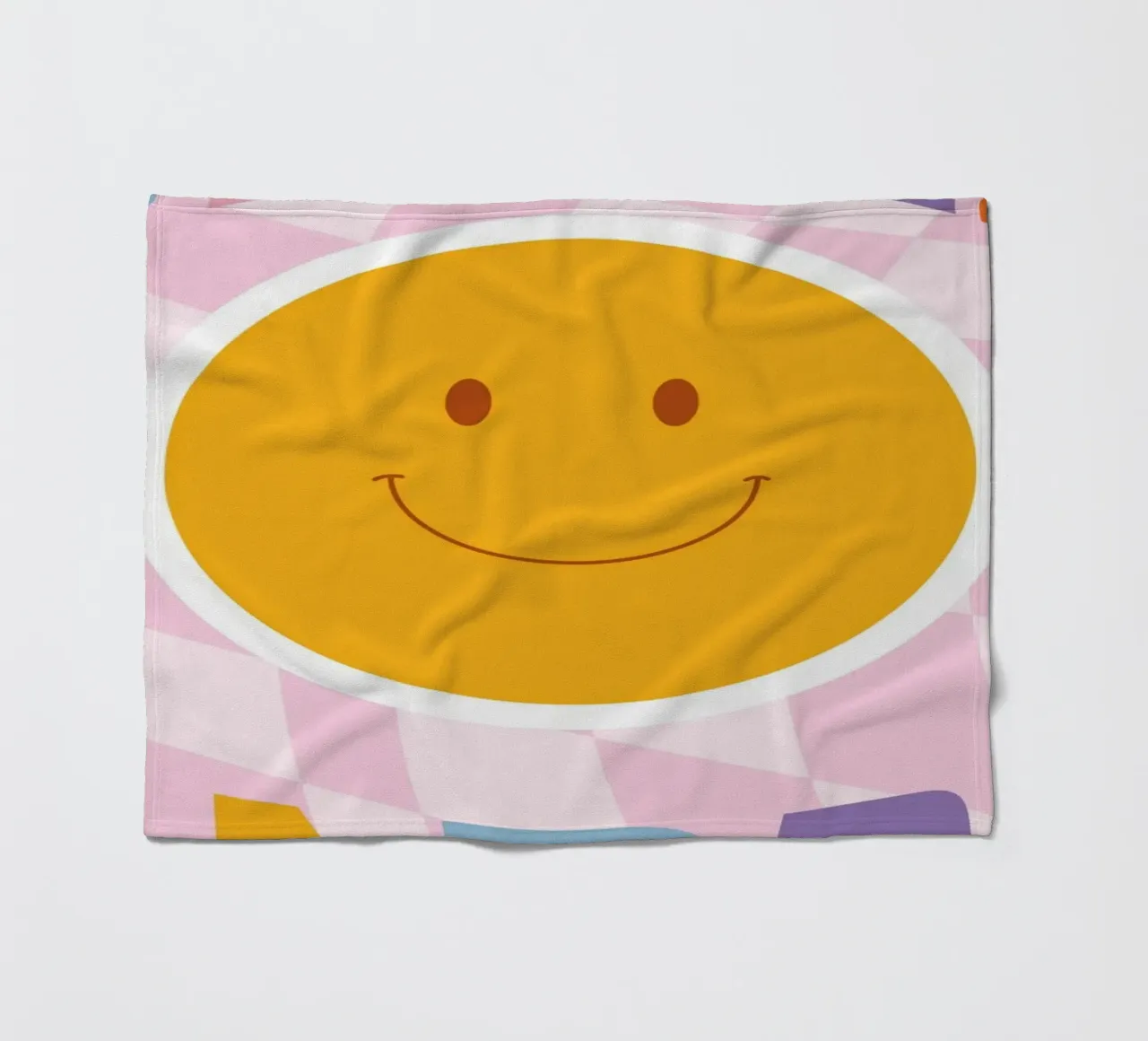 Happy Vibes Art | Groovy Smile Happy Print fleece blanket by NorwesClub