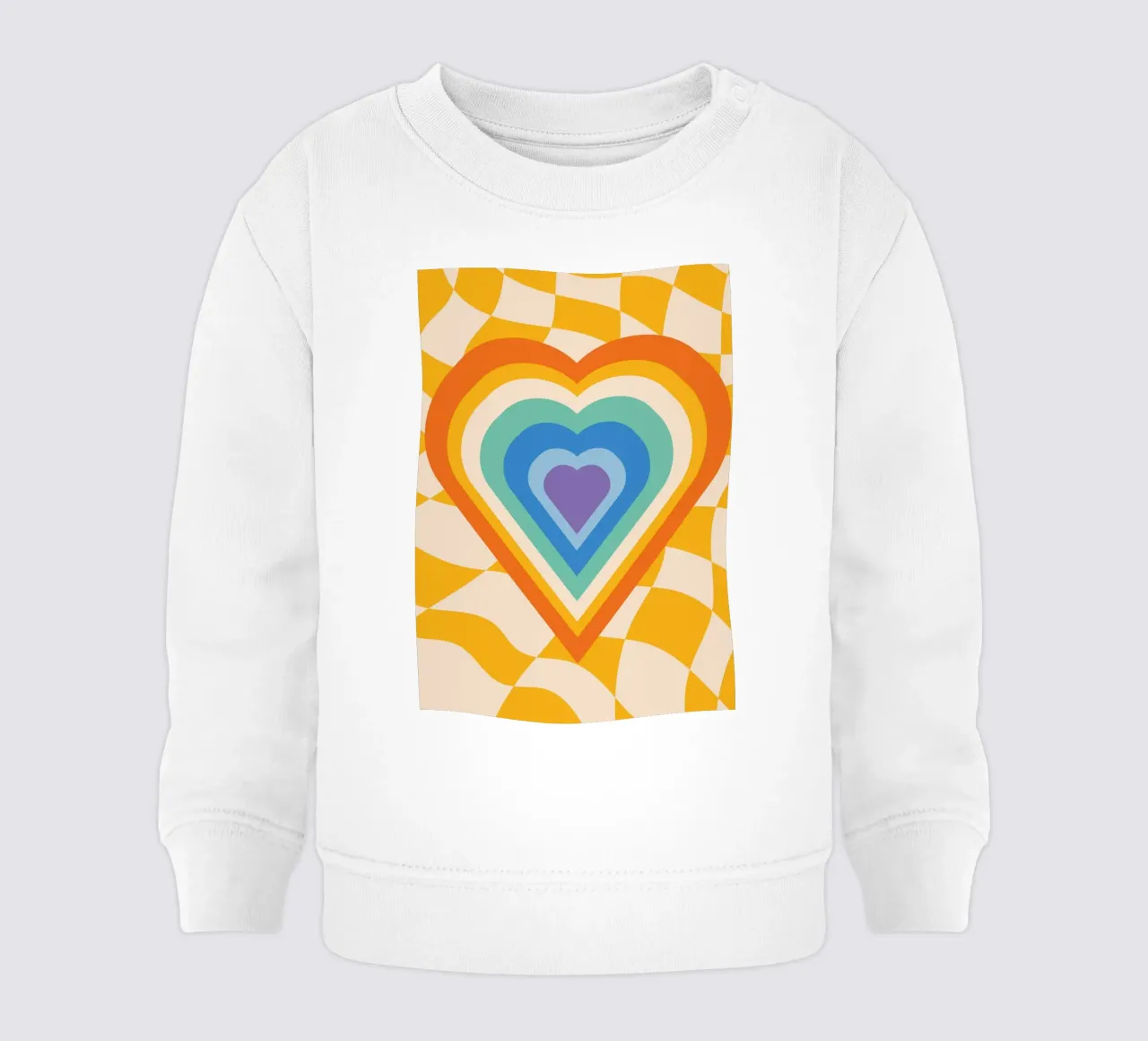 Abstract Heart Art | Estampado de corazón en capas Groovy sudadera de bebé de NorwesClub