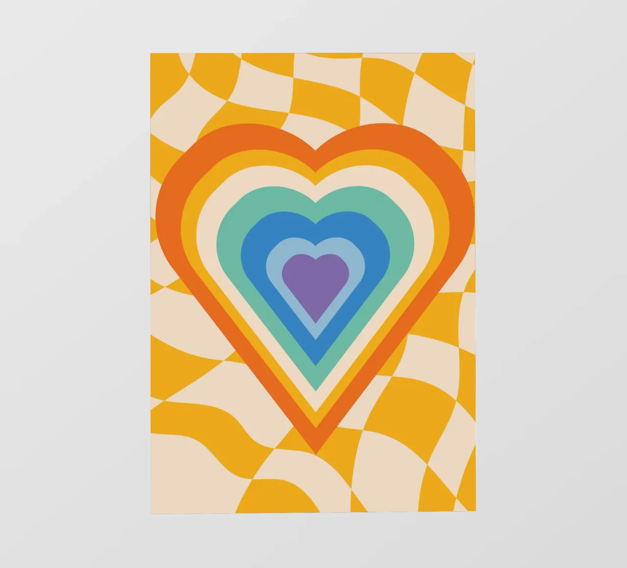 Abstract Hart Kunst | Groovy Gelaagd Hart Print pvc-zeil van NorwesClub