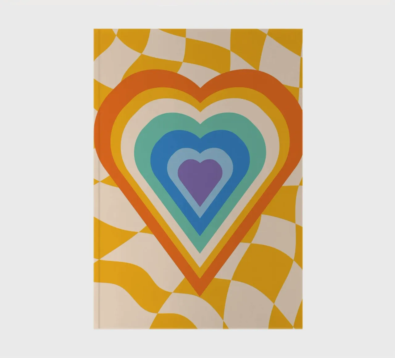 Abstract Heart Art | Groovy Layered Heart Print notebook by NorwesClub