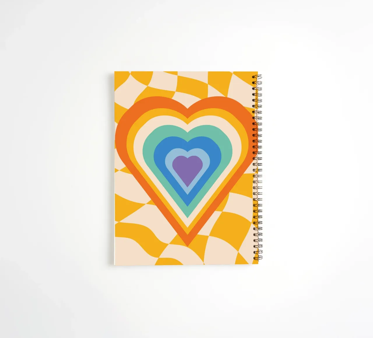 Abstract Heart Art | Groovy Layered Heart Print spiral notebook by NorwesClub