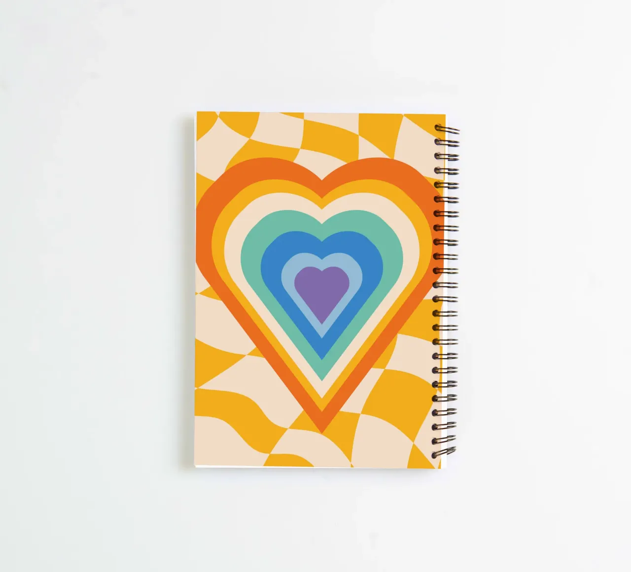 Abstract Heart Art | Groovy Layered Heart Print spiral notebook by NorwesClub