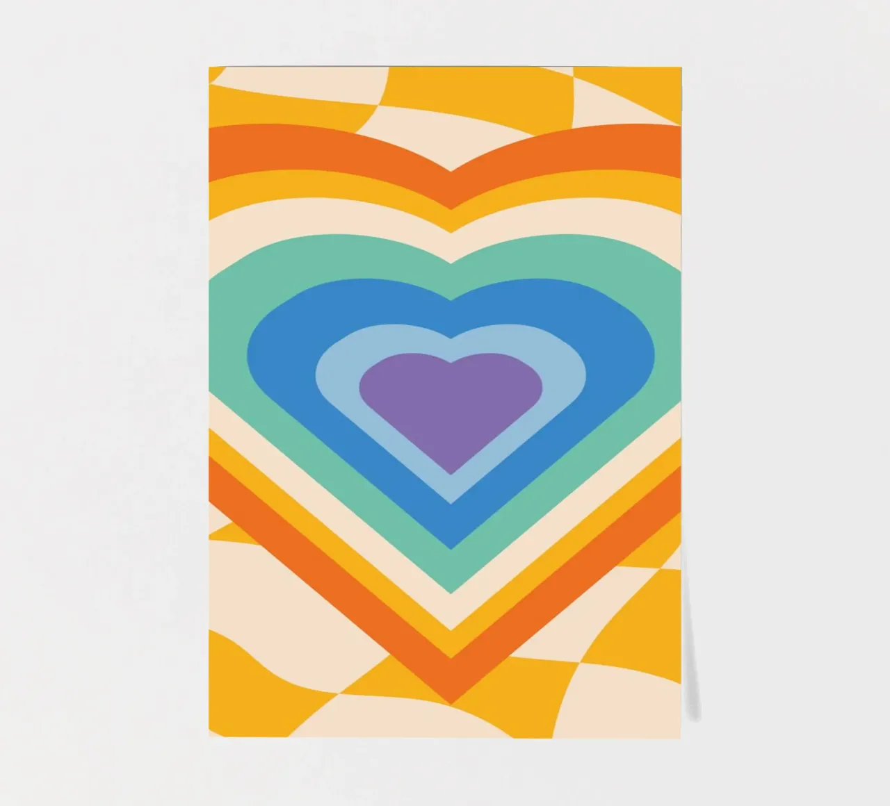 Abstract Heart Art | Groovy Layered Heart Print sticker sheet by NorwesClub