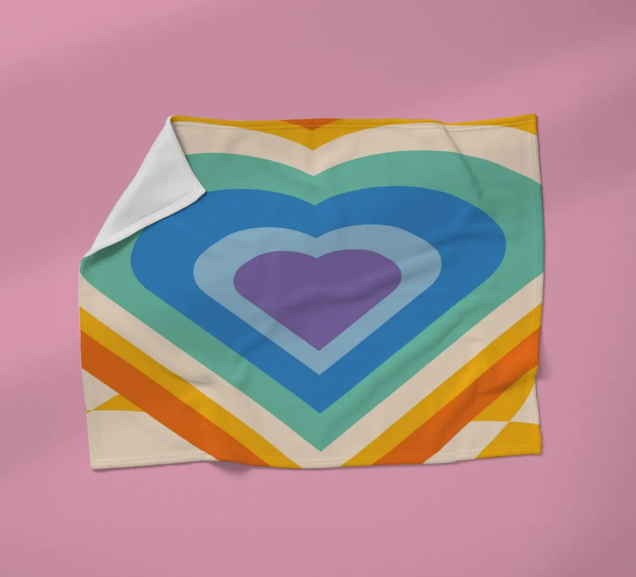 Abstract Hart Kunst | Groovy Gelaagd Hart Print fleecedeken van NorwesClub