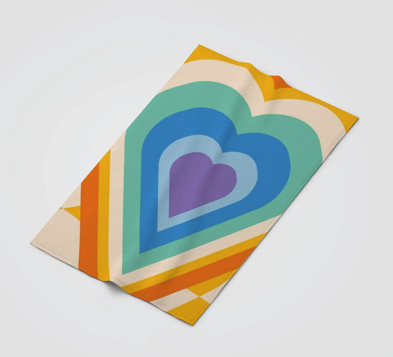Abstract Hart Kunst | Groovy Gelaagd Hart Print fleecedeken van NorwesClub