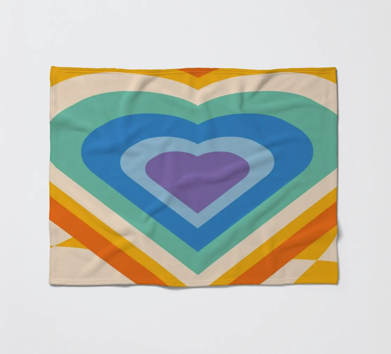 Abstract Hart Kunst | Groovy Gelaagd Hart Print fleecedeken van NorwesClub