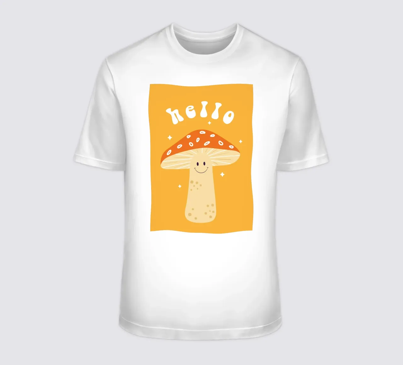 Mushroom Art | Friendly Hello Mushroom Print t-shirt by NorwesClub