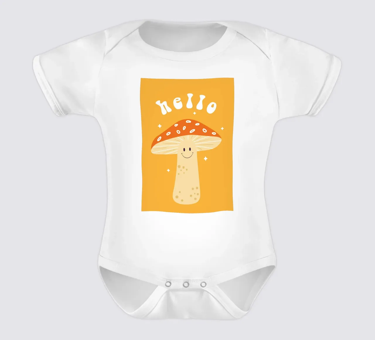 Mushroom Art | Friendly Hello Mushroom Print body bébé de NorwesClub