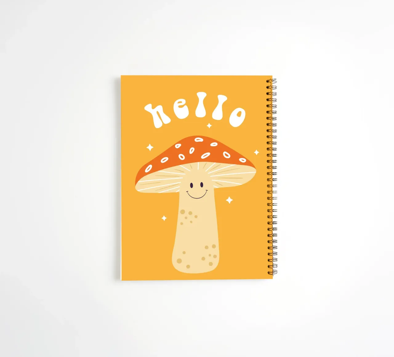 Mushroom Art | Friendly Hello Mushroom Print spiral notebook by NorwesClub