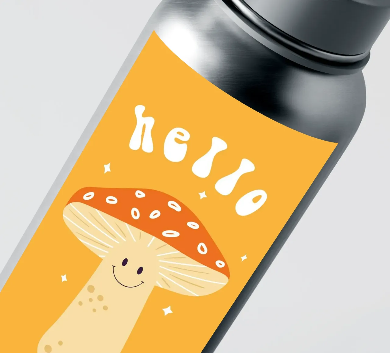 Mushroom Art | Friendly Hello Mushroom Print autocollant de NorwesClub