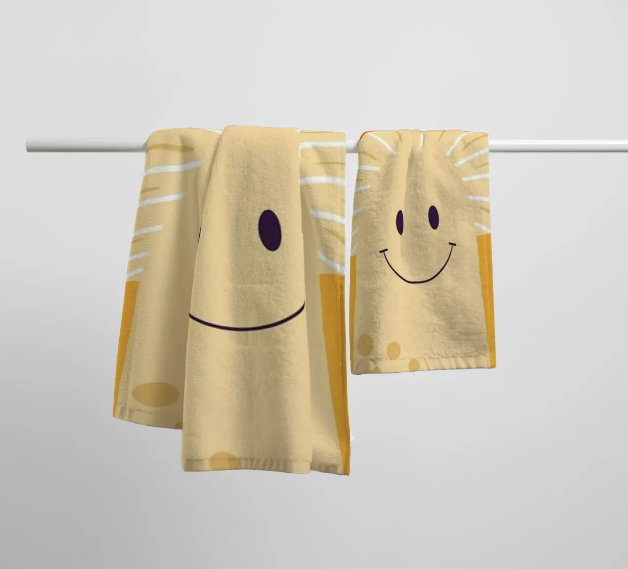 Mushroom Art | Friendly Hello Mushroom Print towel by NorwesClub