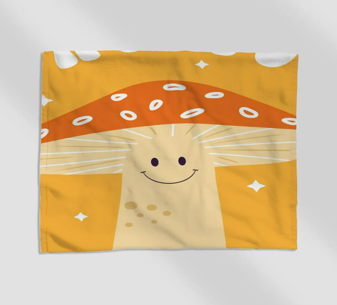 Mushroom Art | Friendly Hello Mushroom Print beach towel by NorwesClub