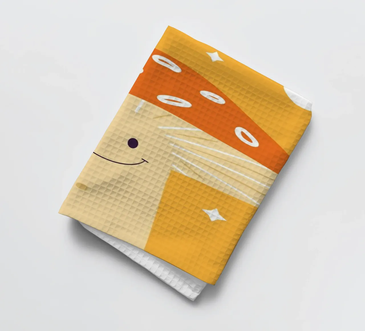 Mushroom Art | Friendly Hello Mushroom Print torchon de NorwesClub