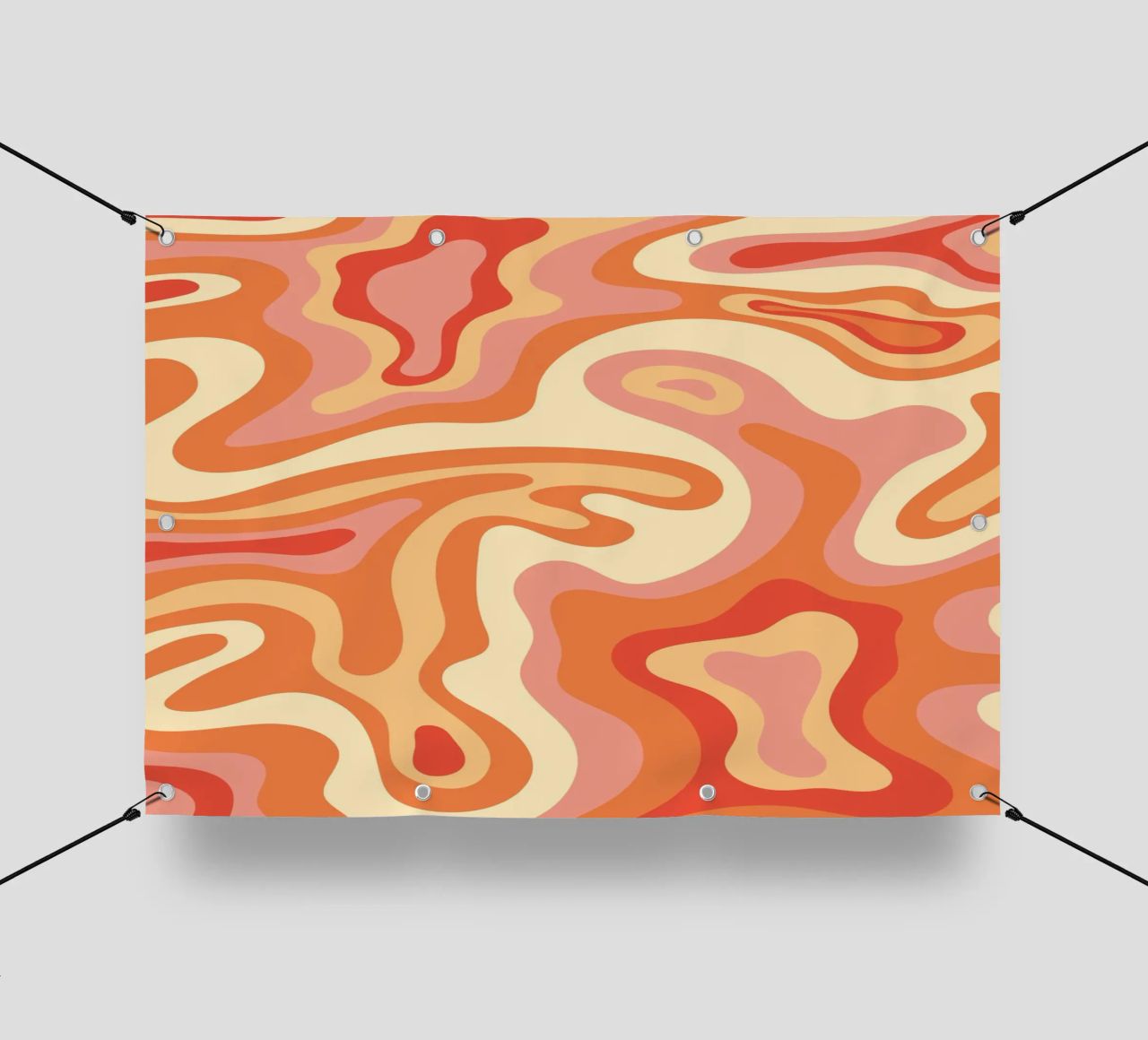 Stampa di arte grafica astratta e forme organiche fluenti telo in pvc da NorwesClub