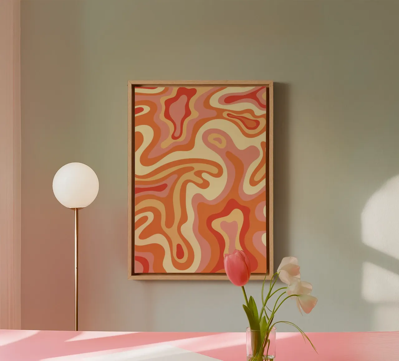 Abstract Graphic Art | Flowing Organic Shapes Print canvas with Floater frame by NorwesClub