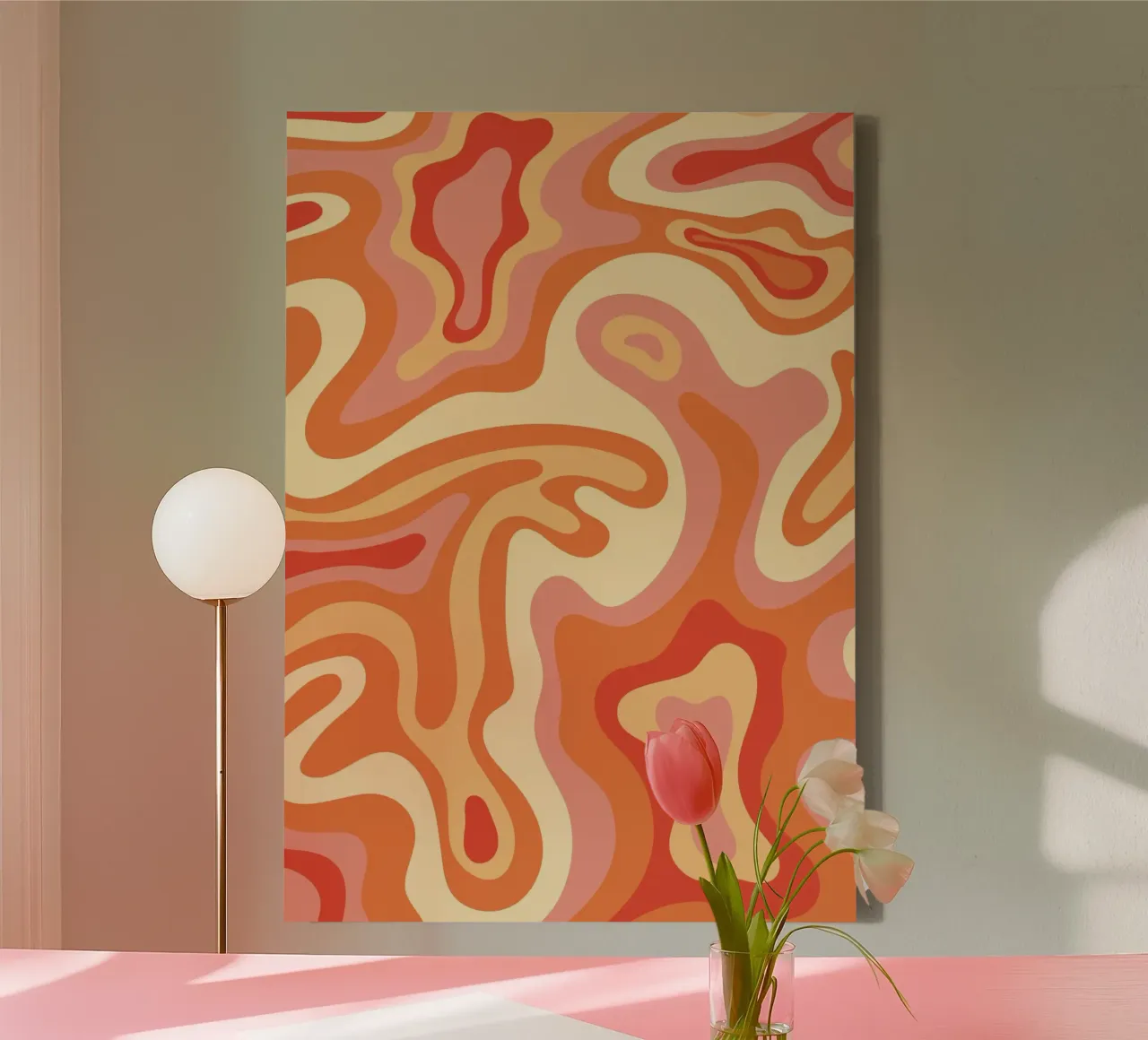 Abstract Graphic Art | Flowing Organic Shapes Print canvas with Floater frame by NorwesClub