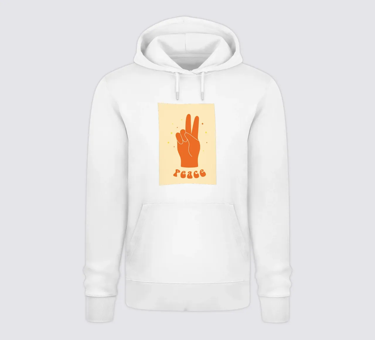 Design grafico groovy | Segno di pace stampato a mano felpa con cappuccio da NorwesClub