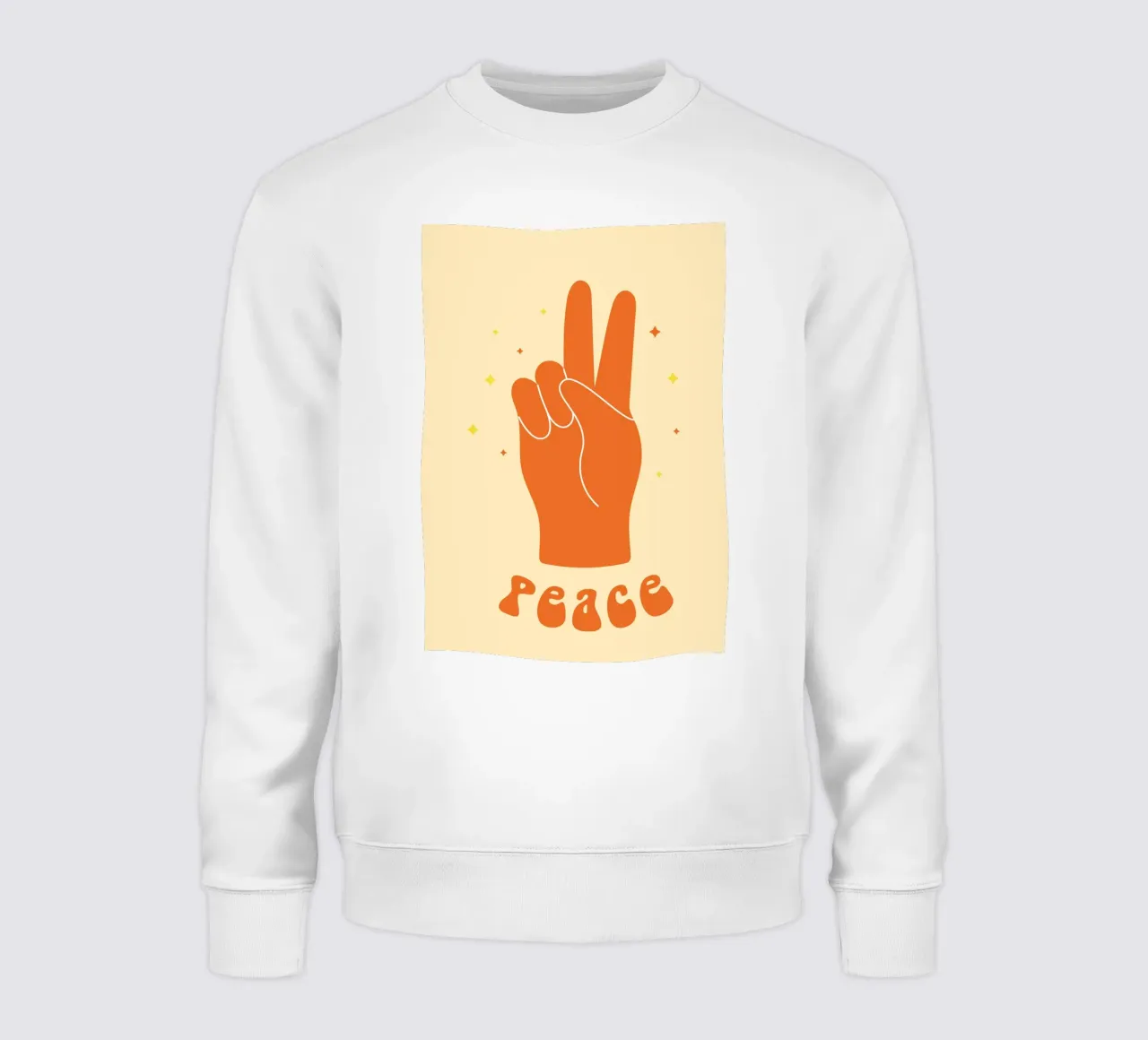 Groovy Graphic Design | Peace Sign Hand Print Sweatshirt von NorwesClub