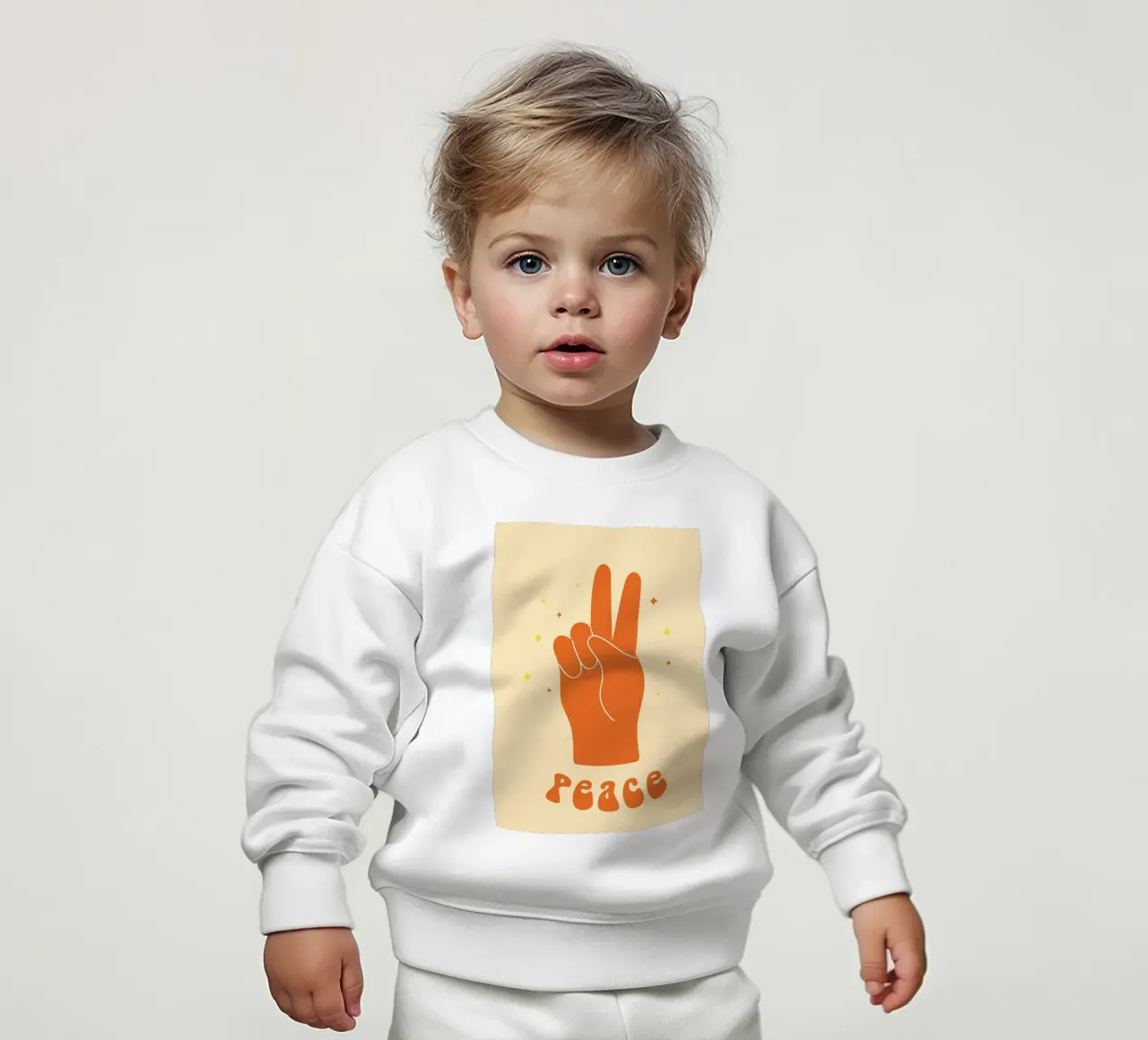 Design grafico groovy | Segno di pace stampato a mano felpa neonato da NorwesClub