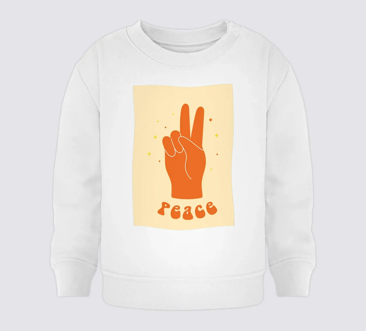 Design grafico groovy | Segno di pace stampato a mano felpa neonato da NorwesClub