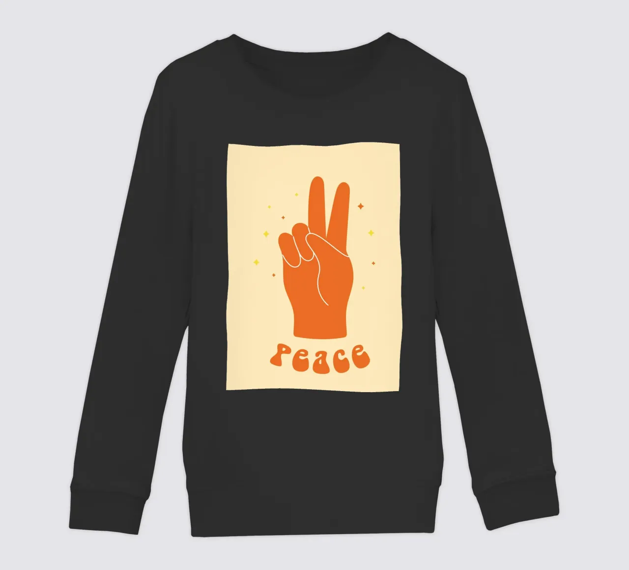 Design grafico groovy | Segno di pace stampato a mano felpa bambino da NorwesClub