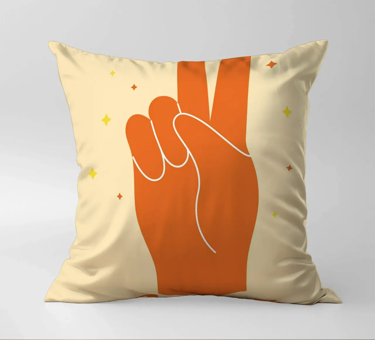 Design grafico groovy | Segno di pace stampato a mano cuscino da NorwesClub