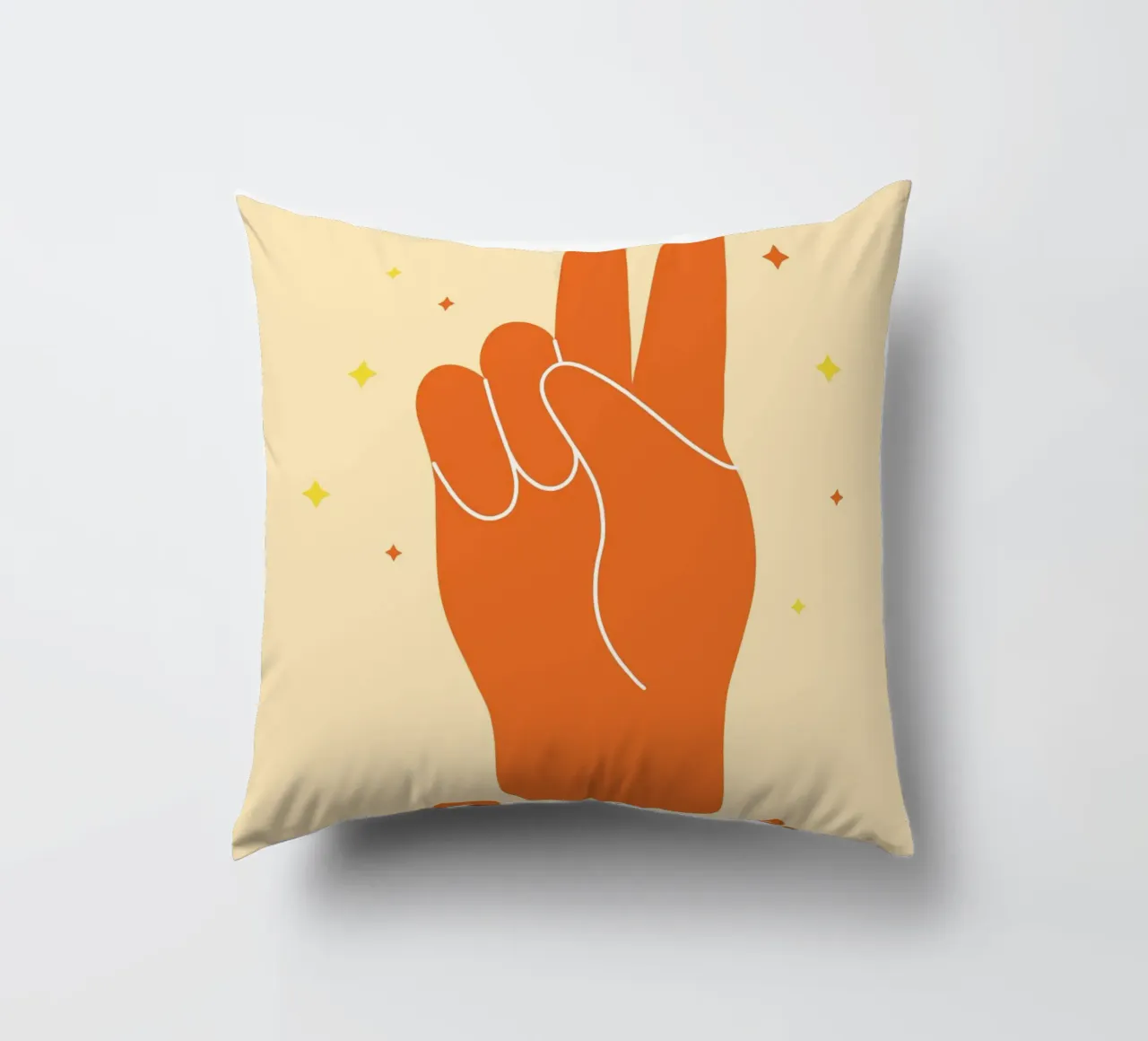 Design grafico groovy | Segno di pace stampato a mano cuscino da NorwesClub