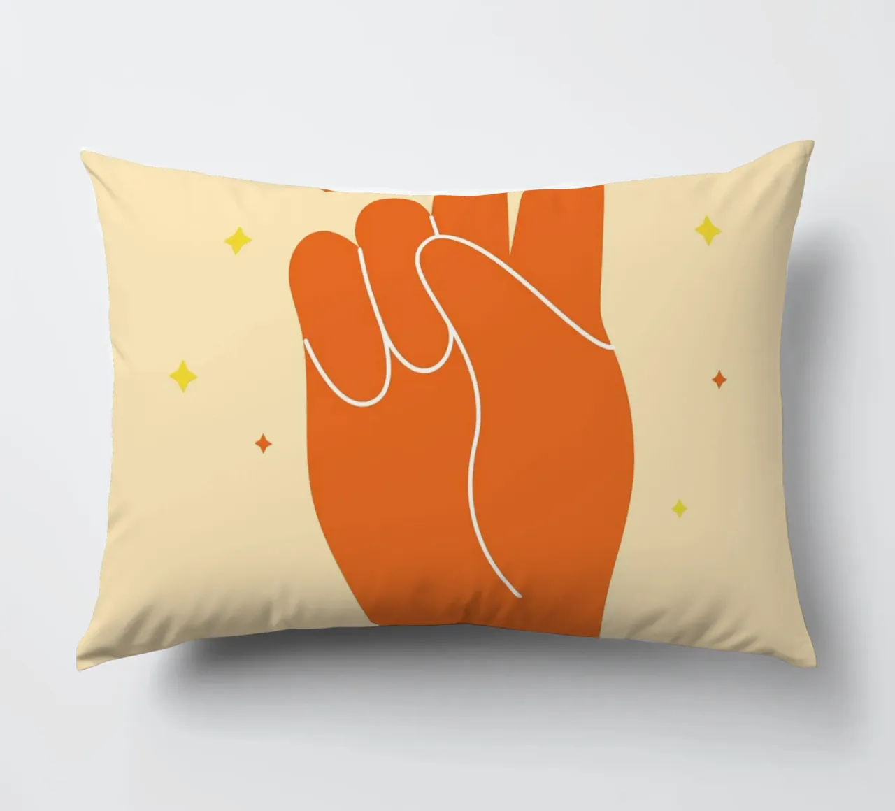 Design grafico groovy | Segno di pace stampato a mano cuscino da NorwesClub