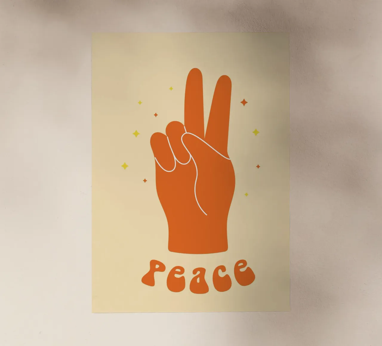 Design grafico groovy | Segno di pace stampato a mano pellicola backlit da NorwesClub