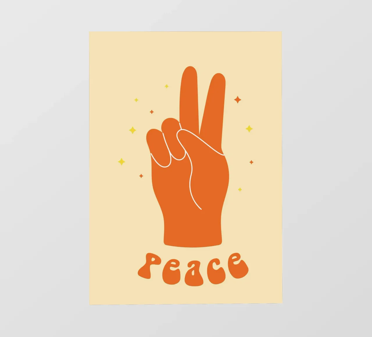 Design grafico groovy | Segno di pace stampato a mano pellicola backlit da NorwesClub