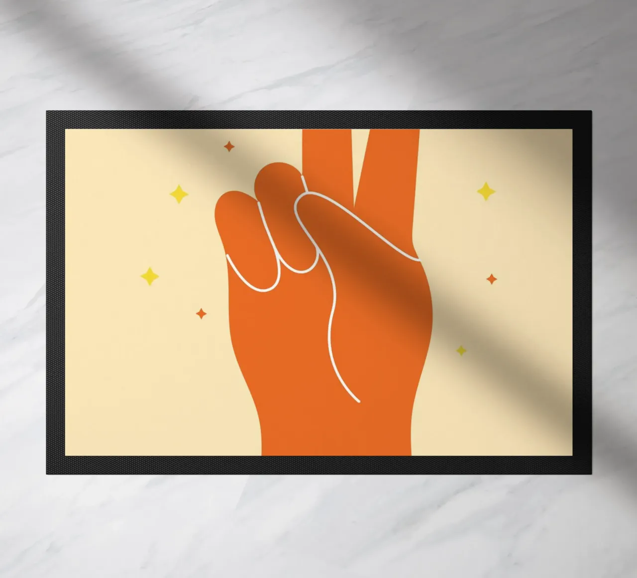 Design grafico groovy | Segno di pace stampato a mano zerbino da NorwesClub